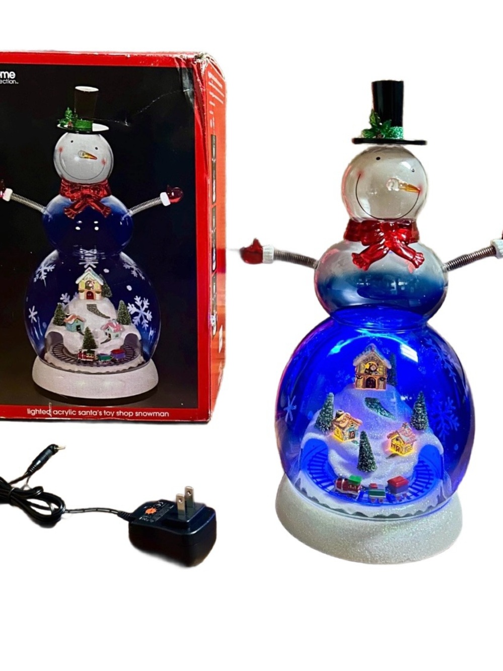 JCPenney • Lighted/Animated Train/ 8 Songs • Santa’s Toy Shop Snowman •Box/Video